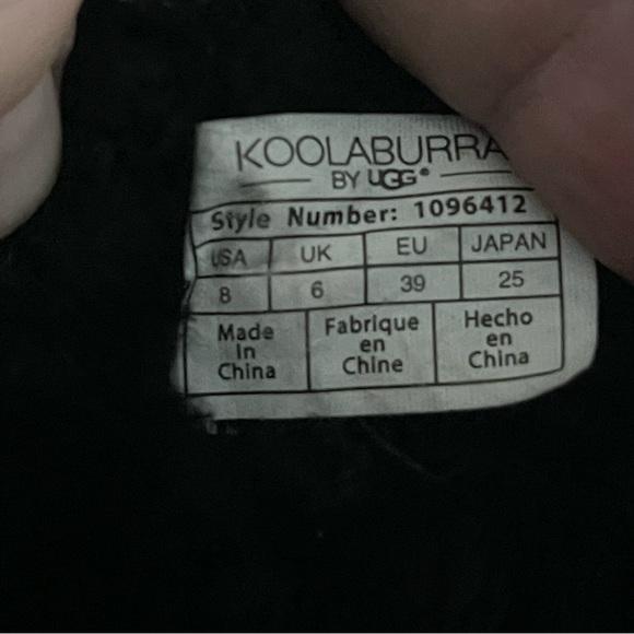 uGG Koolaburra Black Ankle Boots with Shearling Size 8 - Picture 8 of 9